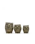 Vintage Brass Owl Family- A Set of Three