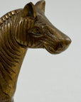 Vintage Brass Zebra Figurine – Safari Animal Sculpture | Hollywood Regency & Mid-Century Modern Decor