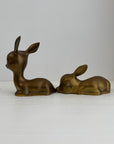 Vintage Brass Resting Deer Pair