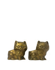 Vintage Brass Cat Planter Pair