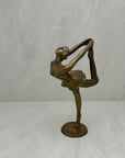 Vintage Brass Ballerina Statue – 12” Tall Mid-Century Ballet Dancer Figurine
