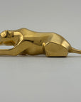 Vintage Brass Crouching Jaguar