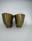 Vintage Brass Nautilus Shell Vessels / Wine Holders / Cachepots
