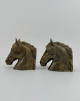 Vintage Brass Horse Head Mother and Foal Bookends-A Pair