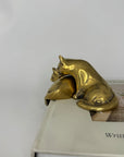 Vintage Bronze Resting Shelf Cats-A Pair