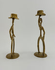 Cowboy Brass Candlestick Holders- A Pair