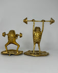 Brass Weightlifting Frogs-A Pair
