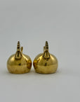 Pair of Small Vintage Brass Hen Candlestick Holders – Whimsical Farmhouse/Eclectic/Folk Art