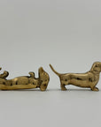 Vintage Brass Dachshund Dogs Affirmation/Note Holder-A Pair