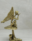 Vintage Brass Fairy on A Mushroom