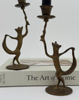Dancing Fox Candleholders- A Pair