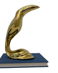 Vintage Modernist Brass Toucan Sculpture – Mid-Century Art Deco Style| 1 Foot Tall