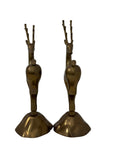 Vintage Brass Reindeer Sculptures – Pair