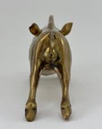 Vintage Brass Warthog Sculpture – Large & Substantial 14” Statement Piece (4.4 lbs)