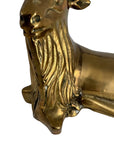 Vintage Brass Antelope with Spiral Horns