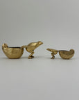 Charming Vintage Brass Frog & Snail Planters – Whimsical Duo