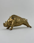 Vintage Brass Warthog Sculpture – Large & Substantial 14” Statement Piece (4.4 lbs)