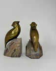 Nora Fenton Cardinal Brass and Marble Bookends