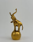Vintage Brass Circus Elephant on Ball