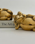 Vintage Brass Relaxing Frogs- A Pair