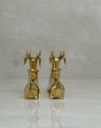 Vintage Brass Deer Candleholders-A Pair