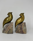 Nora Fenton Cardinal Brass and Marble Bookends