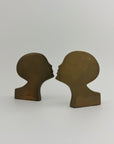 Rare Mid-Century Modern Brass Kissing Profile Sculptures-A Pair