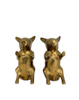 Vintage Brass Sitting Pig Pair – Made in Malaysia