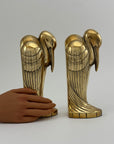 Tall Vintage Brass Pelican Bookends-A Pair