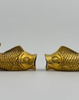 Vintage Brass Fish Vases-A Pair