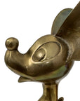 Grand Vintage Mid-Century Modern Brass Mouse Sculpture — Oversized Whimsical Art Accent