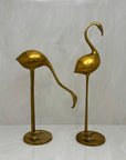 Vintage Tall Brass Cranes-A Pair