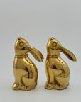 Vintage Brass Moon Gazing Bunnies-A Pair