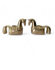 Vintage Brass Trojan Horse Candlestick Holders-A Pair