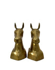 Large and Heavy Vintage Brass Horse Head Bookends – Handcrafted in Korea (Pair)