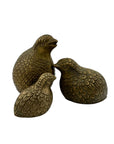 Vintage Brass Quail Family- A Three Piece Set
