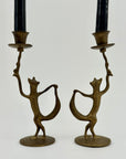 Dancing Fox Candleholders- A Pair