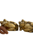 Vintage Brass Relaxing Frogs- A Pair