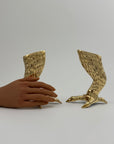 Pair of Vintage Brass Eagle Talon Candlesticks