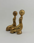 Vintage Brass Seal Bookends with Ball-A Pair