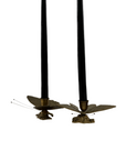 Vintage Brass Butterfly Candleholders - A Pair