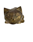 Vintage Brass Reclining Cat Figurine
