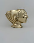 Rare Vintage Dolbi Cashier Brass Woman Head Sculpture – Flowing Hair Bust, 10 lbs