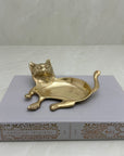 Vintage Brass Cat Shaped Ring Or Small Trinket Dish