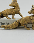Vintage Brass Foxes- A Pair