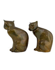 Vintage Brass Cat Sculptures — Mid-Century Modern Pair