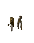 Vintage Mid-Century Brass Greyhound Dogs – Playful Pair of Sculptures