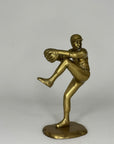 Vintage San Pacific Brass Baseball Pitcher Figurine | Solid Brass Sports Statue, Made in Taiwan