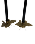Vintage Brass Butterfly Candleholders - A Pair