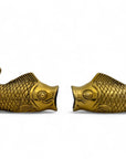 Vintage Brass Fish Vases-A Pair